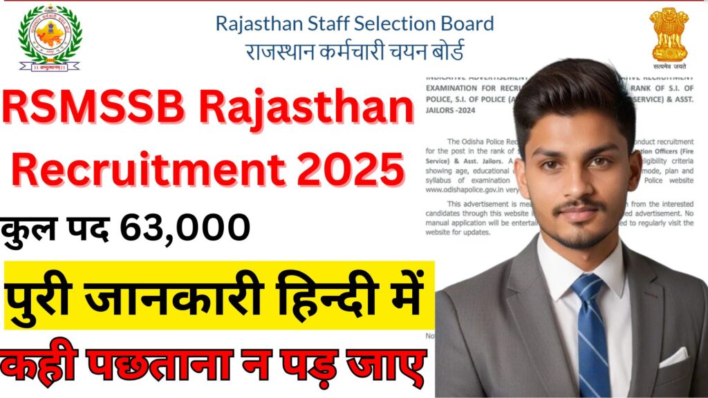 Update: RSMSSB Rajasthan Recruitment 2025, Total 63,000 Post Notification Out Last Date 25.04.2025 money2m.com